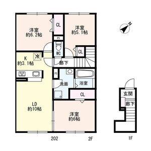 LIVELY HOME(3LDK/2階)の間取り写真
