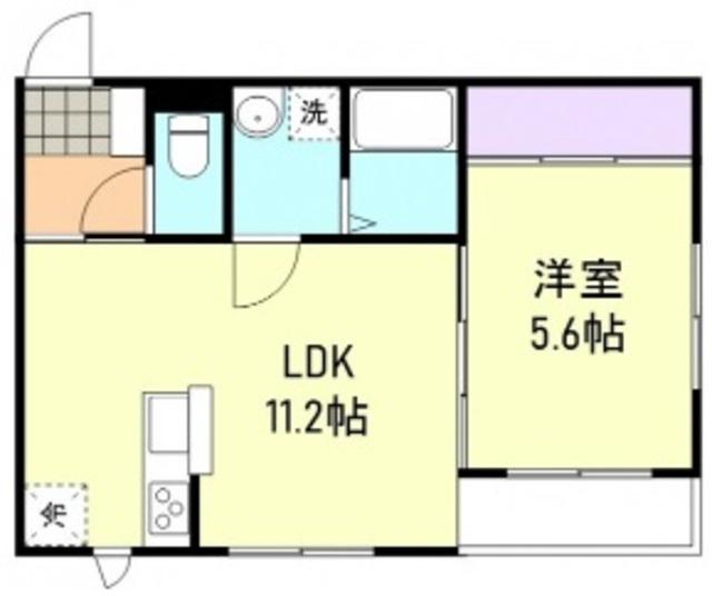 エレガントリオマル(1LDK/1階)の間取り写真