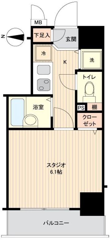 ガラ・シティ大森(1K/11階)の間取り写真