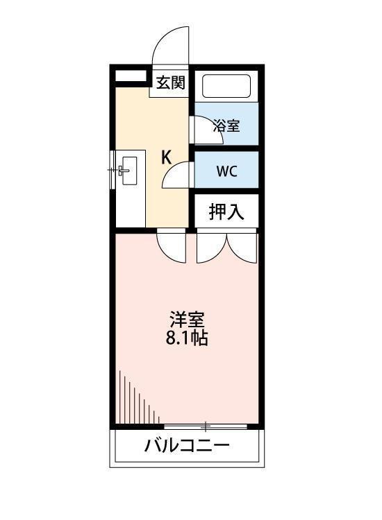 αNEXT長命ヶ丘(1K/2階)の間取り写真
