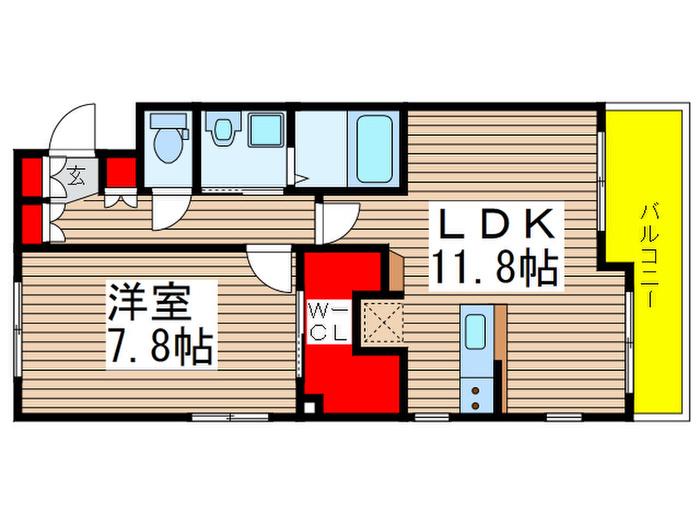 メゾン・クレール(1LDK/3階)の間取り写真