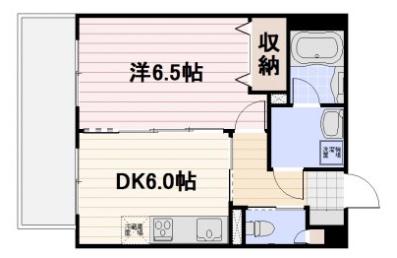 ミルキーウェイ2(1DK/4階)の間取り写真