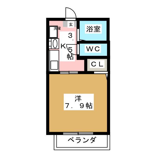 グリーンハイツ大安(1K/2階)の間取り写真