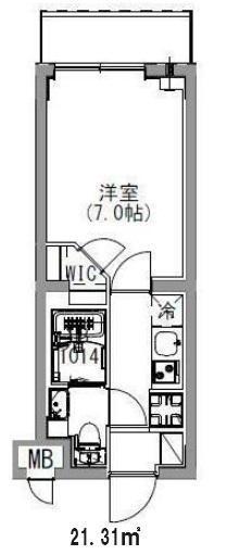 S-RESIDENCE北戸田(1K/4階)の間取り写真