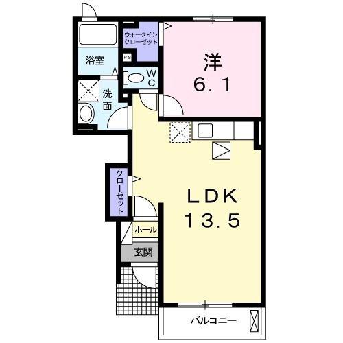 トレスプラティーノドゥス(1LDK/1階)の間取り写真