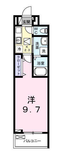 エポック(1K/1階)の間取り写真