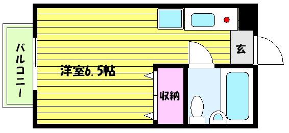 ビレッジゲート御影(1K/2階)の間取り写真