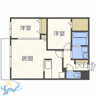 モルティーニ南円山(2LDK/3階)の間取り写真