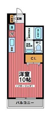 ジェルソミーナ(ワンルーム/5階)の間取り写真