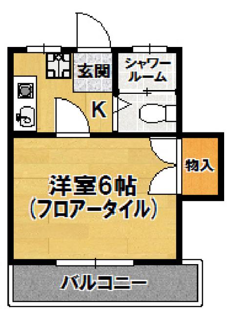 ベルメゾン春日(1K/2階)の間取り写真