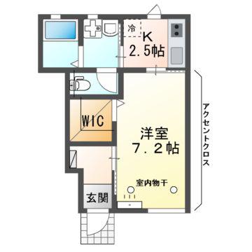 BLOOM北上 A(1K/1階)の間取り写真