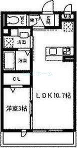 ハイデンス原木中山(1LDK/1階)の間取り写真