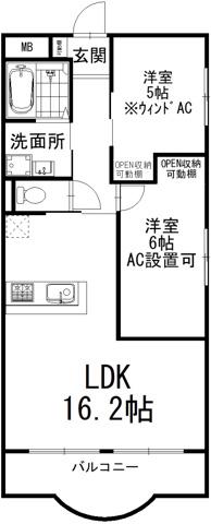 ミヨシハイツ(2LDK/3階)の間取り写真