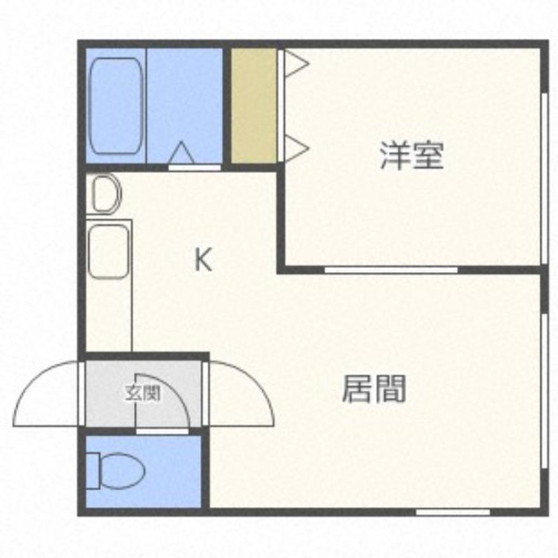 エルドノール平岸(1DK/2階)の間取り写真