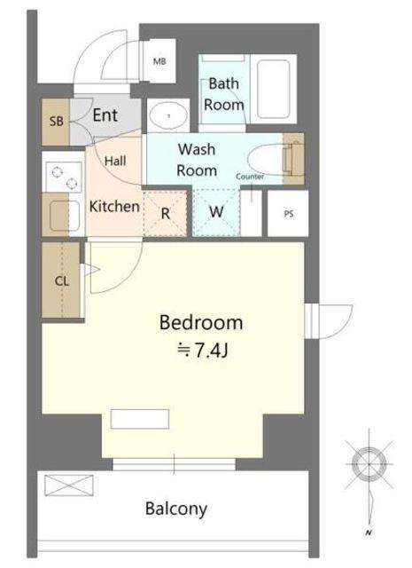 SHOKEN RESIDENCE川崎東門前III(1K/7階)の間取り写真