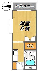 グレース翠香園(1K/1階)の間取り写真
