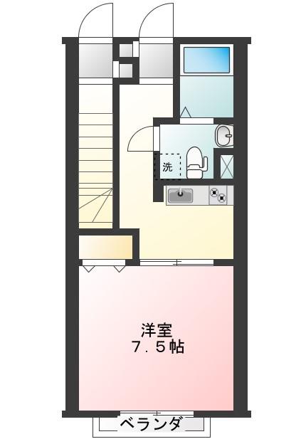 EL PATIO(1K/1階)の間取り写真