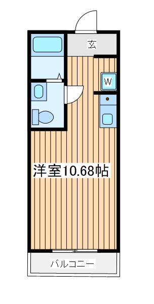 八王子エスプリ(ワンルーム/2階)の間取り写真