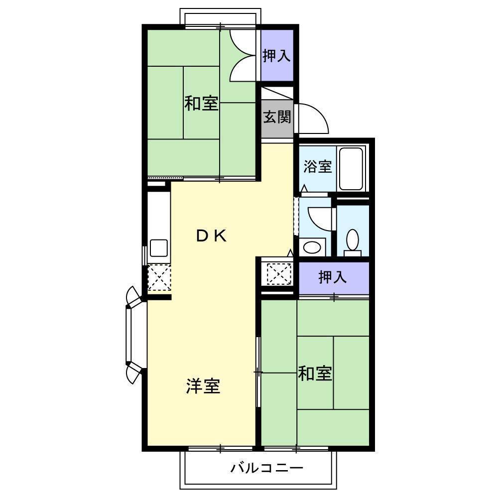 セジュールJUN I(2LDK/1階)の間取り写真
