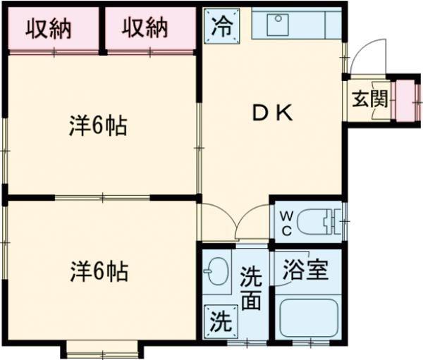 ラフォーレ(2DK/2階)の間取り写真