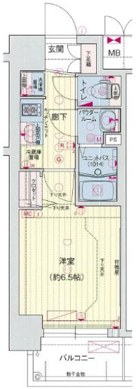 プレサンス OSAKA DOMECITYスクエア(1K/7階)の間取り写真