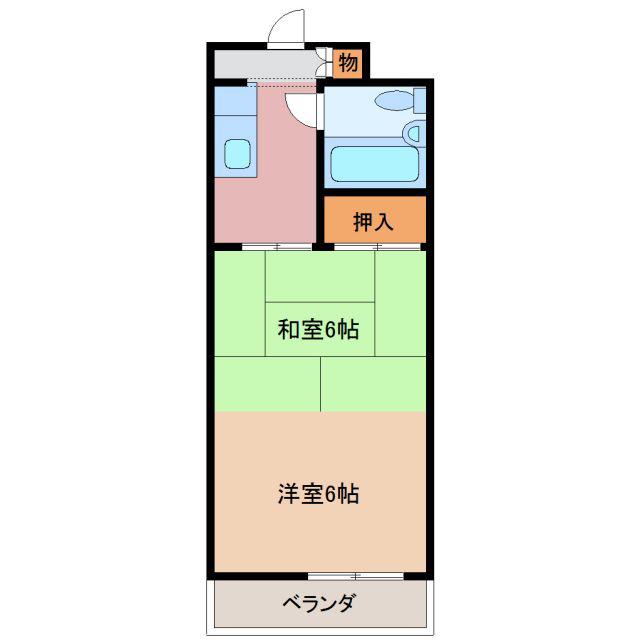 第一ビューハイツ兄山(2K/4階)の間取り写真