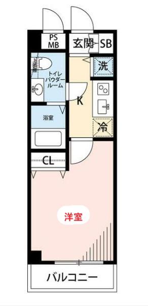 マイナビSTAY矢口渡(1K/4階)の間取り写真