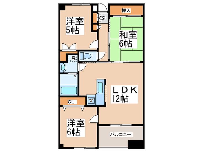 グランドメゾン北山田(3LDK/1階)の間取り写真
