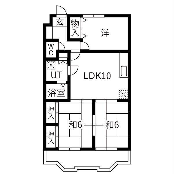セピアパレス(3LDK/4階)の間取り写真
