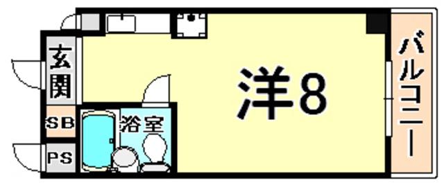 グローバル杭瀬(ワンルーム/2階)の間取り写真