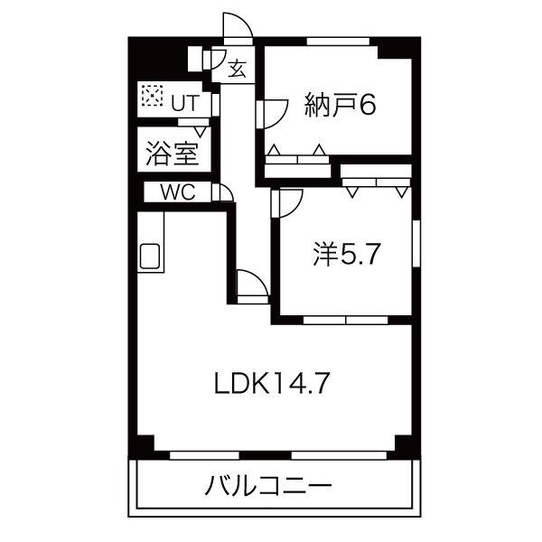 ユーソシア(1SLDK/2階)の間取り写真