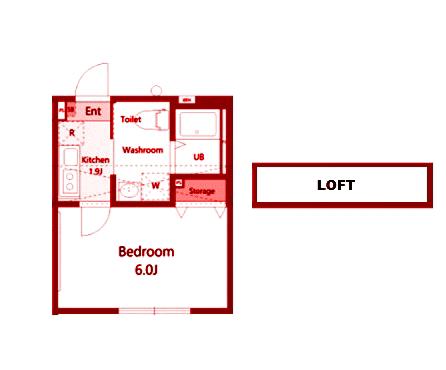 NEST市ヶ尾(1K/2階)の間取り写真