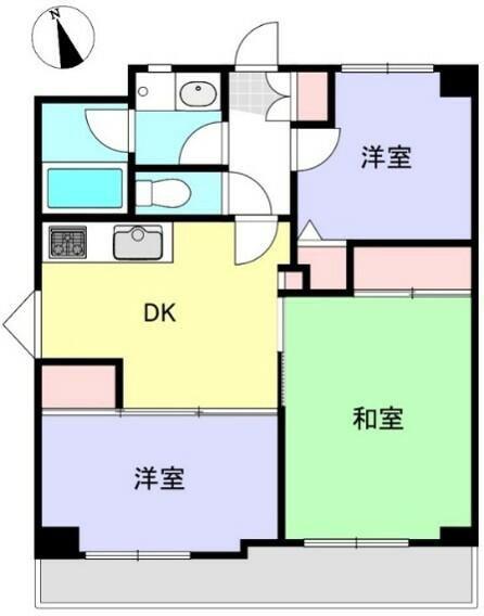 ウィンド赤羽(3DK/2階)の間取り写真
