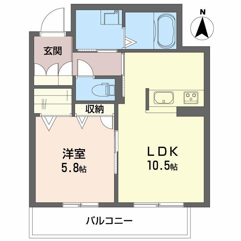 プレジデンス今(1LDK/2階)の間取り写真