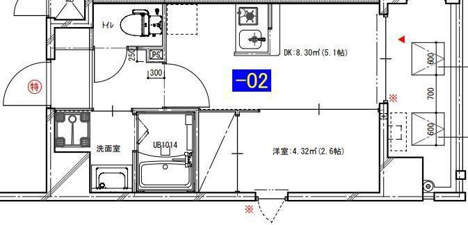 MODERN PALAZZO 博多駅南5丁目(1DK/2階)の間取り写真