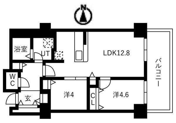 シティコート目黒(2LDK/5階)の間取り写真