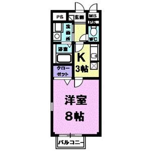フレーシュ西春(1K/2階)の間取り写真