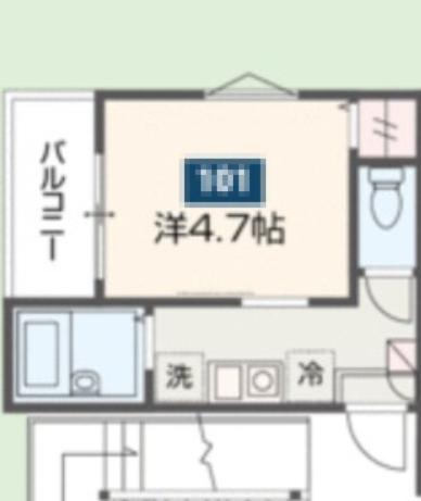 MELDIA下丸子(1K/2階)の間取り写真