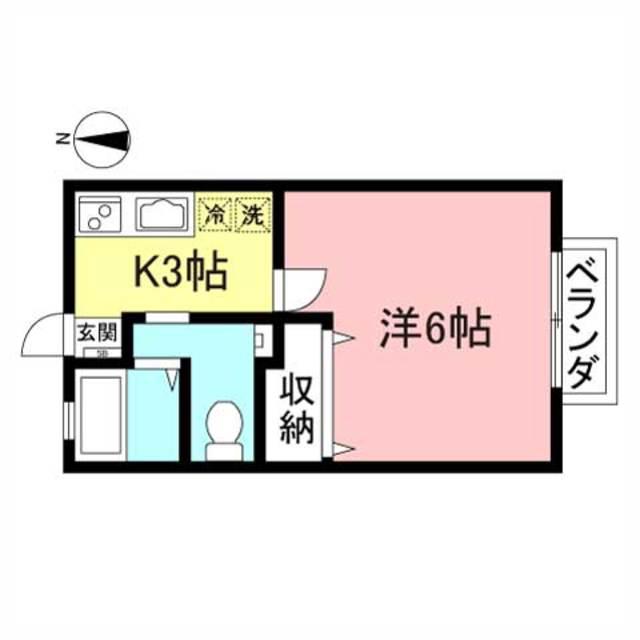 ハイムパルフェ(1K/2階)の間取り写真