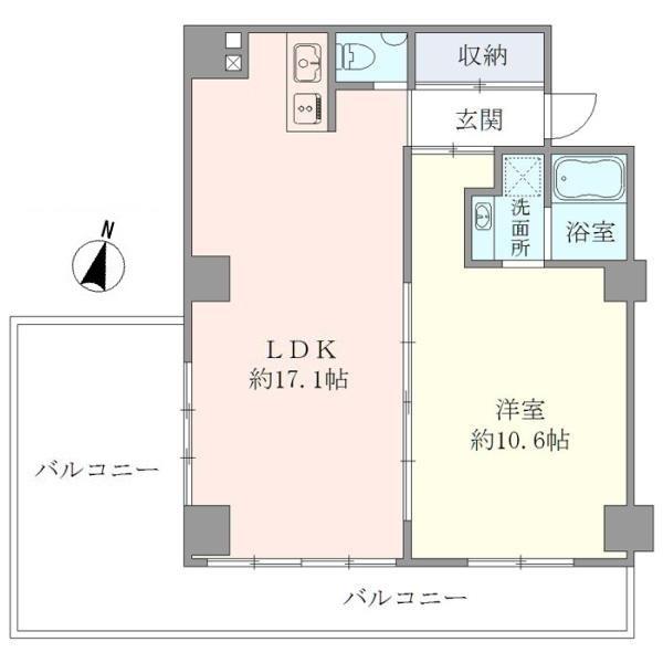 SS-D(1LDK/10階)の間取り写真