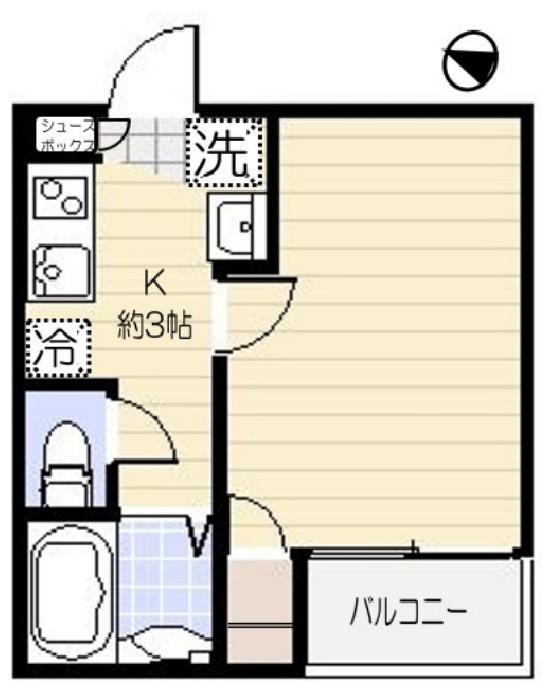 ジェンティーレ三軒茶屋(1K/2階)の間取り写真