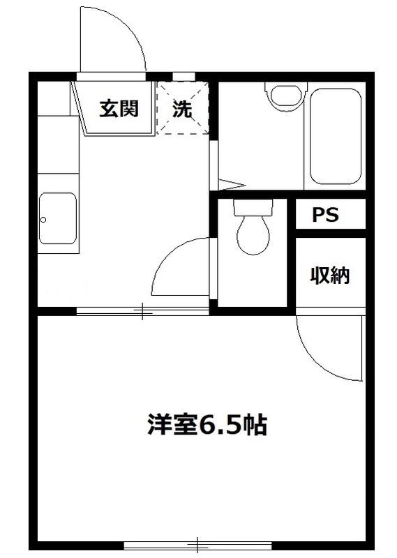 ジュネス保土ヶ谷(1K/1階)の間取り写真