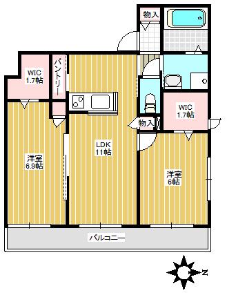 ボヌール千川二号館(2LDK/2階)の間取り写真