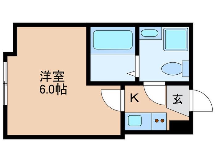 大山西町レジデンス(1K/3階)の間取り写真