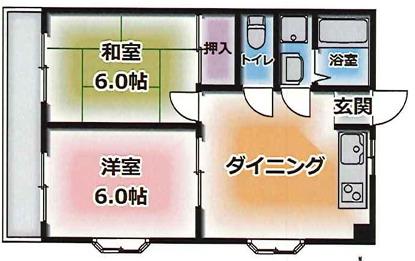 ハイツ菊水(2DK/7階)の間取り写真