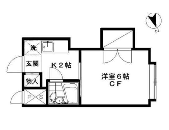 コンフォート東中野(1K/1階)の間取り写真