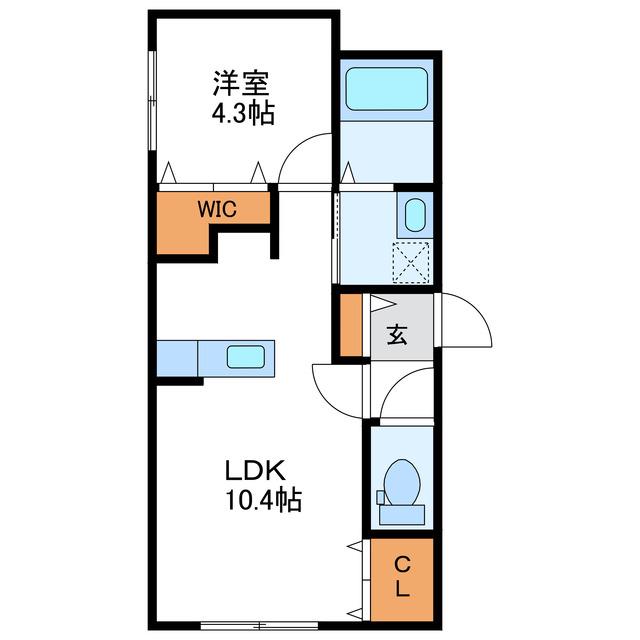 PARENTE N18 パレンテN18(1LDK/4階)の間取り写真