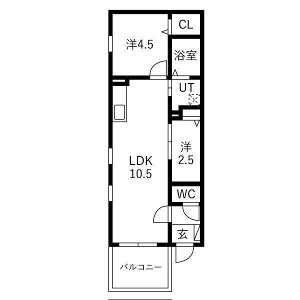 プレシア野並(2LDK/3階)の間取り写真