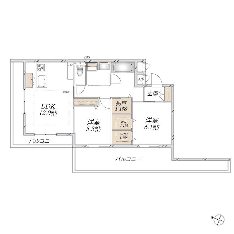 SUN MALL V(2SLDK/2階)の間取り写真
