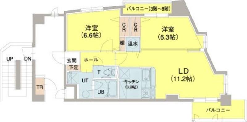 エナコート大通22(2LDK/4階)の間取り写真